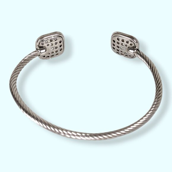(2/$20) Rhinestone Square Cuff Bracelet - Picture 4 of 6